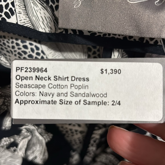 LELA ROSE OPEN NECK FLORAL-PRINT SHIRTDRESS IN NAVY, SIZE 2 - Picture 5 of 10